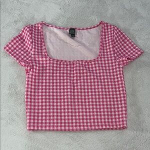 Wild Fable Pink Checkered Blouse